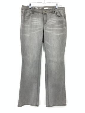 DKNY Jeans Womens 16W Gray Mercer Slim Boot Jeans Stretch Denim Plus Size